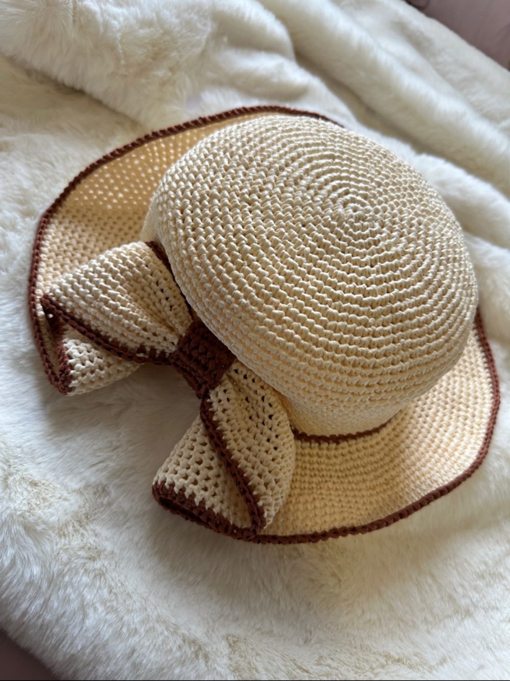 Crochet Sun Hat with Bow